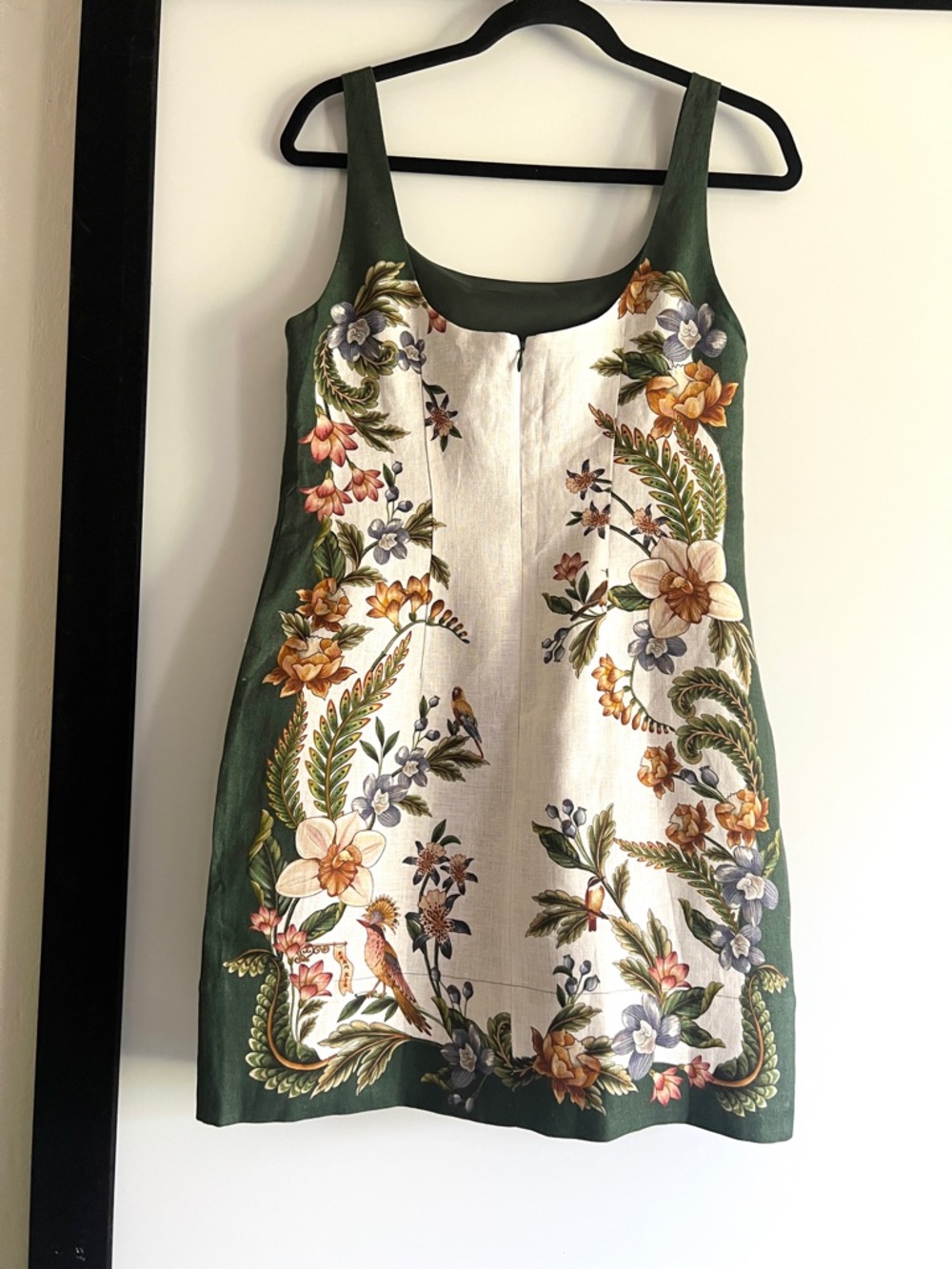 FARM Rio Linen Blend Sand Nature Garden Square Neck Mini Dress Size Small NWT - Picture 9 of 16
